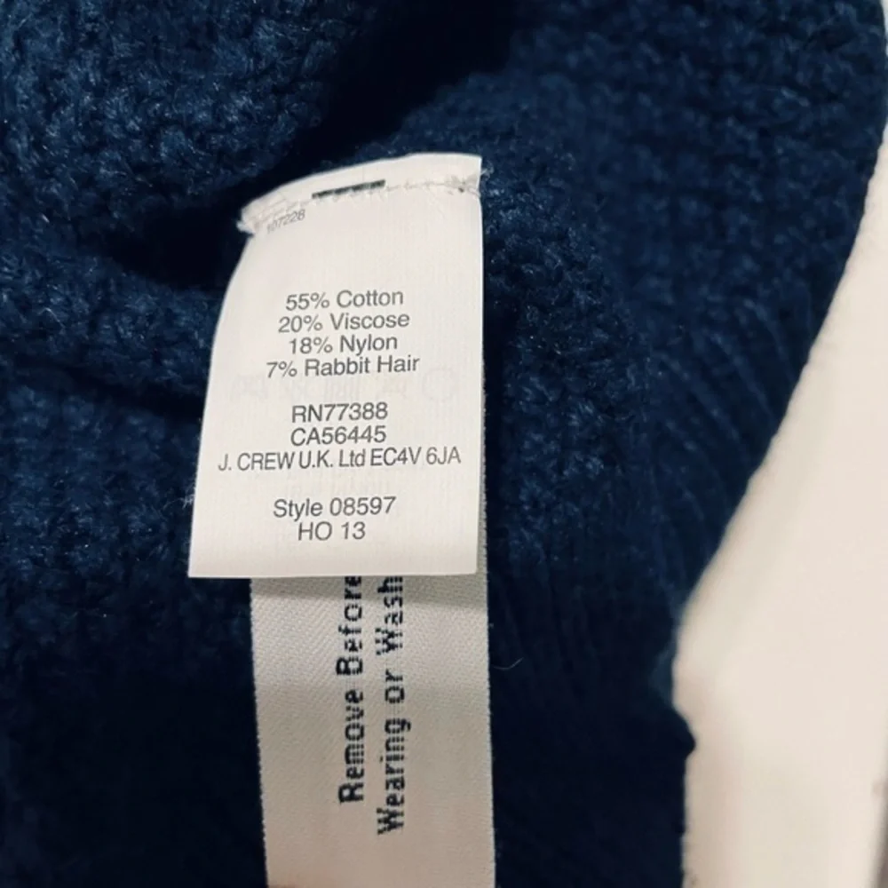 Madewell Cable Knit Sweater | Navy & Cream | Size XS